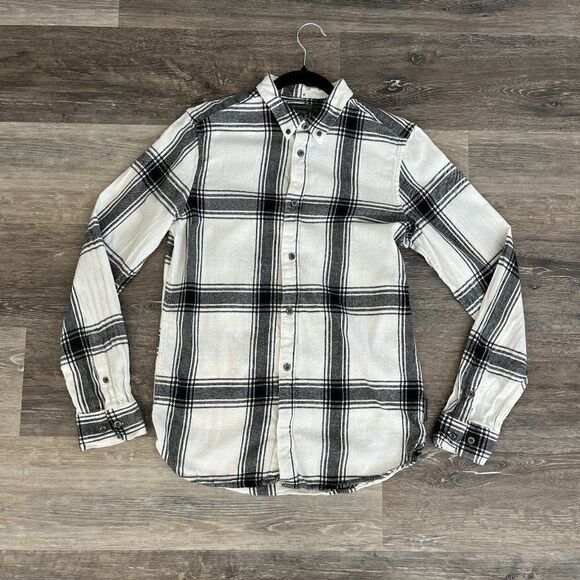 FRENCH CONNECTION Men's Big Checks Flannel Button-Up Shirt Sz Medium - Picture 5 of 12